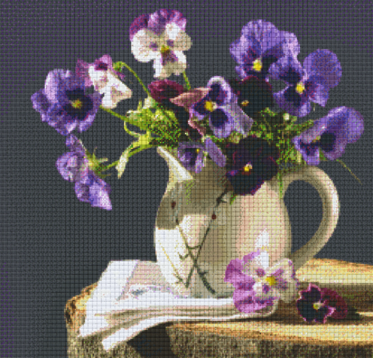 Voilet's In A Vase Thirty [30] Baseplate PixelHobby Mini-mosaic Art Kit